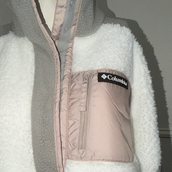 Columbia Sportswear Sherpa Fleece Pullover | Colorblock Grey & White | Large - Picture 3 of 9